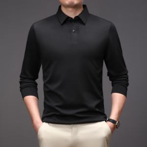 <span class=keywords><strong>T</strong></span>-shirts polo à manches courtes décontractés à séchage rapide pour hommes 220 grammes hauts équestres et de sport sans couture ensemble de chemises polo et de <span class=keywords><strong>golf</strong></span> solides - Product Image 2