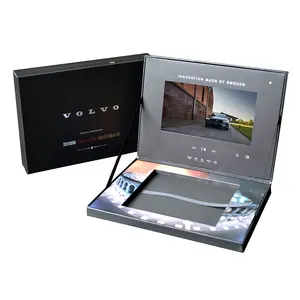 Пользовательский ручной работы роскошный 7-дюймовый ЖК-экран Подарочная видео коробка для бизнеса автомобиля реклама маркетинг приглашение
