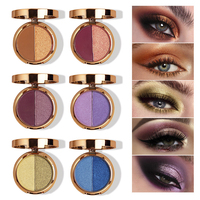 Maquillage à haute teneur en pigments Ombre à paupières vegan imperméable à l'eau Poudre pressée de marque privée Palette unique d'ombres à paupières mates scintillantes