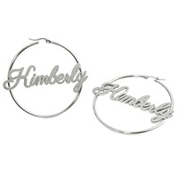 Pendientes de Acero Inoxidable con Número Recortado, Personalizados con Nombre en Inglés, Acabado Mate, para Mujer, Regalo