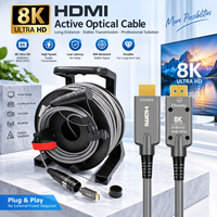 Câble HDMI 2.1 blindé en fibre optique AOC 8K60Hz 48 Gbit/s haute vitesse 100 m avec gaine PVC pour diffusion vidéo en studio et installation AV