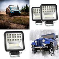 4 pulgadas 126W cuadrado LED luz de trabajo conducción 4x4 accesorios lámpara todoterreno para Lada 4x4 todoterreno ATV camión Tractor barco 12V 24V