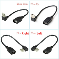 0,2 m USB 2.0 Rechts Links oben Abwärts winkel 90-Grad-Verlängerungskabel Stecker-Buchse-Adapter kabel USB-Kabel