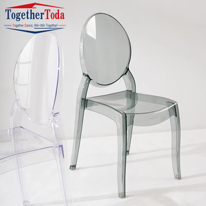 Chaises en polycarbonate acrylique transparentes à dossier rond, design moderne, pour banquets, dîners et événements – Vente en gros directe usine - Product Image 3