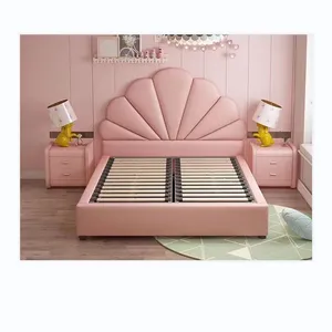 Amerika Amazon sıcak satış INS amerikan özel ışık lüks pembe kız prenses yumuşak yatak yatak odası mobilyası karyola iskeleti