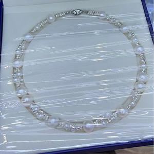 Collar de Perlas de Agua Dulce Naturales, Cuentas de Arroz de 6 mm, Longitud Ajustable de 40-45 cm, con Hebilla Ajustable de Amor, Caja de Regalo Incluida - Product Image 4