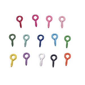 Vis à œillets colorées en forme de goutte, en fer, peintes à la four, pour la fabrication de bijoux DIY, couleurs mélangées aléatoires - Product Image 5