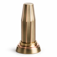 Trophée en métal Ombre, Prisme en bronze avec sommet biseauté or rose, Trophée médaille en métal pour récompenses