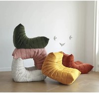 DISHI Modernes Cord-Faulenzersofa Wohnzimmer Komprimiertes Knochenloses Sofa Wohnmöbel Rosa 2-Sitzer Ecksofa-Set