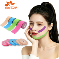 Bande de kinésiologie en gros, personnalisée OEM, pour drainage lymphatique, lifting du visage, bande sportive hypoallergénique, commande en gros, application corporelle, CE ISO