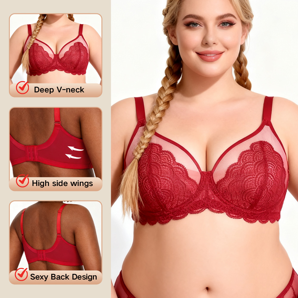Custom Lace Bra Underwire Sexy Floral Embroidered Lingerie Women High Quality Mesh Bralette Factory Price Underwear