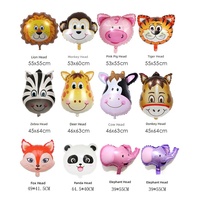 Ballons en aluminium en forme de tête d'animal de dessin animé, ballons en mylar sur le thème des animaux de la jungle pour les anniversaires d'enfants, les baby showers, les décorations de fête safari, certifiés BSCI