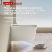QIXING 505W Toilette intelligente murale avec siège chauffant, couvercle automatique, bidet intégré, nouveau design