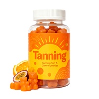 Gummies bronzantes véganes sans sucre, à marque privée OEM, avec L-Tyrosine et Astaxanthine, supplément de soin de la peau multi-vitamines