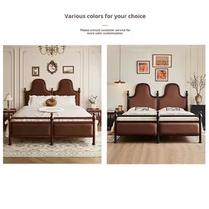 Lit double Danfansi style moderne français du milieu du siècle en bois de frêne massif rétro vieux <span class=keywords><strong>Paris</strong></span> lit de mariage Design en bois de hêtre lit en bois de hêtre - Product Image 3