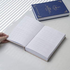 <span class=keywords><strong>Journal</strong></span> de manifestation de <span class=keywords><strong>5</strong></span> <span class=keywords><strong>minutes</strong></span> avec logo personnalisé couverture rigide A5 en tissu et lin avec estampage en or - Product Image 1