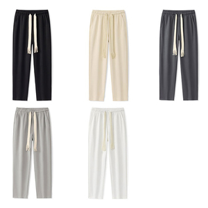 Custom High Waist Men's Jogger <strong>Sweatpants</strong> With Embroidered Heat Transfer Logo Plain <strong>Sweatpants</strong> - Product Image 4
