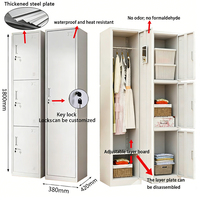 Casier en acier à une porte, armoire métallique verrouillable pour le rangement des vêtements du personnel