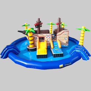 Grand toboggan aquatique géant pour piscine, parc aquatique gonflable terrestre <span class=keywords><strong>Waterworld</strong></span> Pirateship - Product Image 2