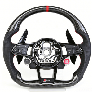 Volante de Fibra de Carbono para <span class=keywords><strong>Audi</strong></span> B8 B9 A1 A3 A4 <span class=keywords><strong>A5</strong></span> S4 RS5 S3 S4 S5 A6 A7 A8 Q3 Q5 Q7 Q8 TT R8 S6 RS6 RS7 S7 R8 M Sport - Product Image 3