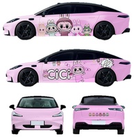 Película PET para Cambio de Color de Coches, Serie de Pintura de Dibujos Animados, Venta al por Mayor Transfronteriza, Fábrica de Origen China, Fácil Instalación, 1 Año de Garantía