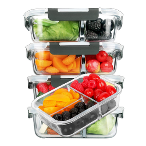 Rubbermaid Brilliance Leak-proof cách điện Hộp Ăn Trưa BPA-free thực phẩm lưu trữ Glass container với nắp kín bao bì carton - Product Image 1