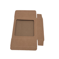 Boîte cadeau en papier kraft effet cuir avec revêtement UV et fenêtre de présentation gaufrée pour sous-verres et autocollants de réfrigérateur