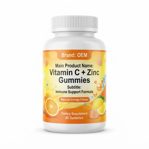 Gummies OEM ODM Vitamine C 180mg et Complexe de Zinc, 60 unités, Vente Directe Usine, Marque Privée - Product Image 1