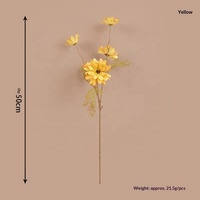 Promotion : Fleur artificielle en soie, chrysanthème à 5 têtes sur branche unique, couleur automne, modèle Qiufang, pour décoration intérieure et photographie de table