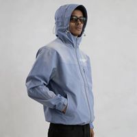 Veste rétro unisexe à motif réactif à l'eau avec logo personnalisé, imperméable et coupe-vent, idéale pour la randonnée et le cyclisme