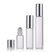 Flacon à bille WOGU 3ml 5ml 10ml, emballage cosmétique vide pour petits échantillons, flacon à bille en verre brun transparent pour huile essentielle, parfum