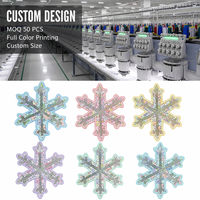 Applique brodée en point de chaînette motif flocon de neige floral certifiée OEKO-TEX, couleur personnalisée, à coudre, fournisseur en gros