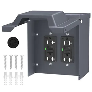 Dual 20Amp Outlet Panel Box Lockable Electric Breaker Boxes 40 Amp RV Outdoor Box With Power Outlet for RV Campler Trailer