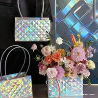 Offre spéciale Vente en gros de sacs en papier colorés Boîte cadeau pour bouquet de fleurs design Sac de boîte à fleurs étanche de luxe