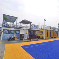 Edificio de Contenedores Modular de Dos Pisos Personalizado, Complejo de Tiendas en Contenedores, Centro Comercial en Contenedores para Restaurantes y Comercios Minoristas