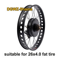 Moteur de moyeu arrière sans balais et sans engrenages pour vélo électrique 48V 1000W 1500W 26 pouces Fat 26x4.0