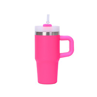 Gobelet de taille mignonne de 14 oz, porte-gobelet de voiture convivial, avec poignées antidérapantes, adhérence améliorée, déversements réduits (plusieurs couleurs, 14 oz)