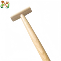 Bêche de jardin robuste en acier inoxydable avec manche en bois massif de type T, pelle à main pour creuser, planter et ameublir la terre, bêche pour décompactage