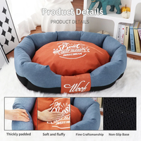 Lits pour animaux de compagnie avec coussin amovible et lavable, nettoyage facile, lits pour chats, motif uni, coton confortable, lit surélevé de luxe