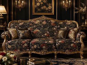 Tissu d'ameublement japonais Kinran de qualité supérieure au mètre, textile décoratif floral inspiré du brocart pour fauteuil et ottoman - Product Image 4