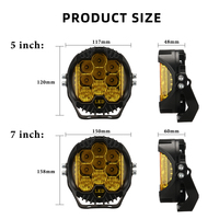 5 pouces 6000K lumière blanche trois côtés illuminés 9 - 30V barre lumineuse LED pour camions/voitures SUV/motos avec DRL Angel Eye RGB