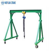 Grue portique monopoutre mobile Weiyuan de 1 à 5 tonnes avec commande PLC, moteur et boîte de vitesses, hauteur de levage de 9 m, télécommande
