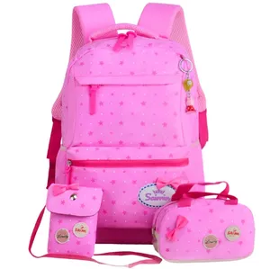 Leading factory direct sourcing combo design allover print trio bags for school children school bag and lunch bag set