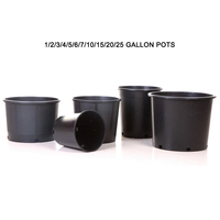 Pots de plantation en plastique noir pour la décoration de jardin et de maison, vente en gros, pots de pépinière de gallon pour plantes