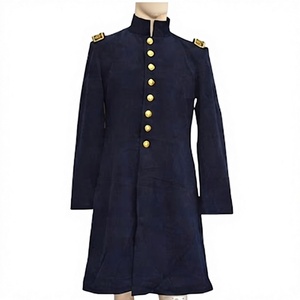 Manteau long en laine pour homme, style vintage civil, pour reconstitution historique - Product Image 1