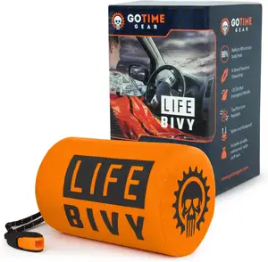 Go Time Gear Life Bivy Emergency Sleeping Bag Thermal Bivvy-緊急Bivy Sack、キャンプ用マイラー緊急ブランケットとして使用