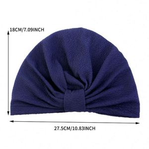 Ready to Ship Outdoor Multifunction Polyester Knotted Twist Headscarf Solid Color Pre-<b>tied</b> Elastic High Quality Women Turban - Product Image 4