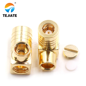 Conector coaxial <span class=keywords><strong>RF</strong></span> hembra SMB de ángulo recto, 50-3, semiflexible, de acero, de cobre, bloque de terminales de contacto, 1, 2, 2, 1, 2, 2 - Product Image 2