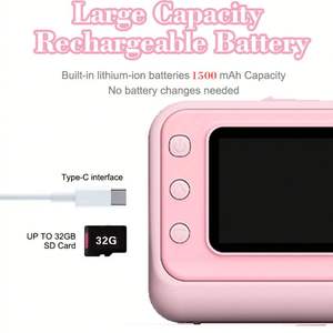 2.4-Inch Portable Digital Camera 16x Optical Zoom 75 Wide Angle HD Video Instant Photo <b>Printer</b> Inkless Kids 6-12 Years CMOS - Product Image 6