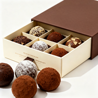 Caja de cartón ecológica rígida de lujo para chocolates, con compartimentos para dulces, trufas y bombones, para San Valentín, con impresión personalizada, suministro de fábrica.